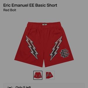 Eric Emanuel red bolt shorts size large